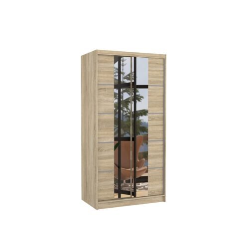 Sliding wardrobe with mirror KSAWER 100 Sonoma ADRK