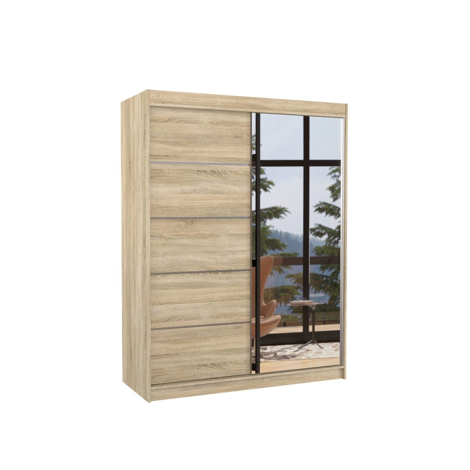 Sliding wardrobe with mirror LIMBO 150 Sonoma ADRK