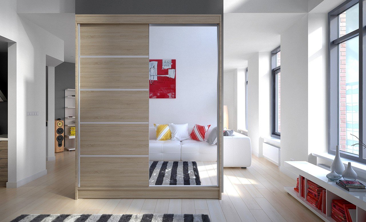 Sliding wardrobe with mirror LIMBO 150 Sonoma ADRK - Image 2