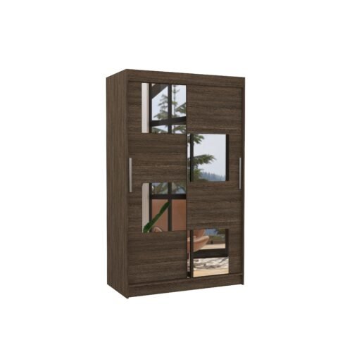 Sliding wardrobe with mirror LUGANO 120 chocolate color ADRK