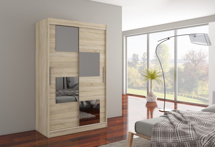 Sliding wardrobe with mirror LUGANO 120 Sonoma ADRK - Image 2
