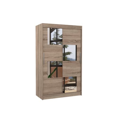 Sliding wardrobe with mirror LUGANO 120 Truffle ADRK