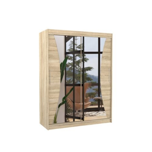 Sliding wardrobe with mirror MAX 150 Sonoma ADRK