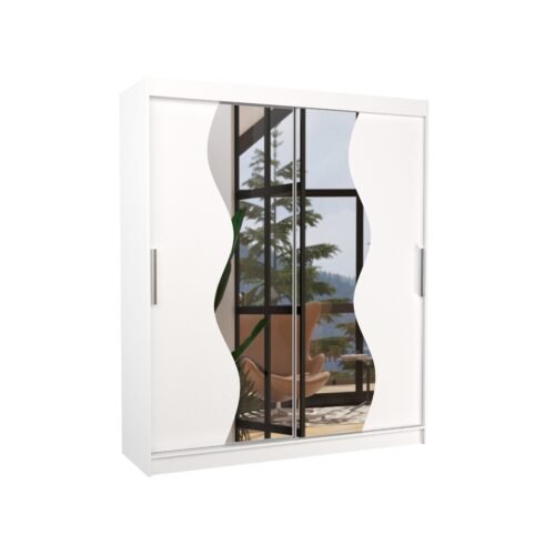 MEDISON 180 white ADRK sliding wardrobe with mirror
