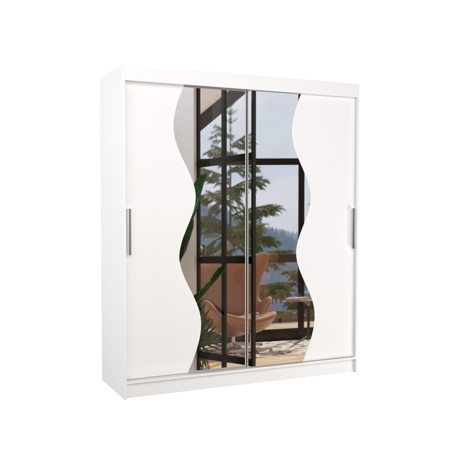 MEDISON 180 white ADRK sliding wardrobe with mirror