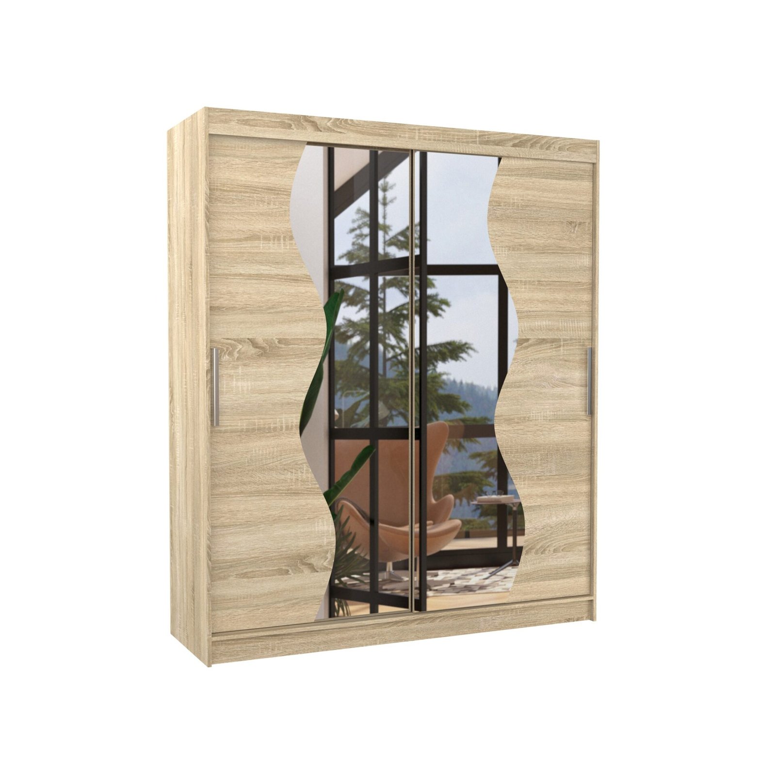 Sliding wardrobe with mirror MEDISON 180 Sonoma ADRK