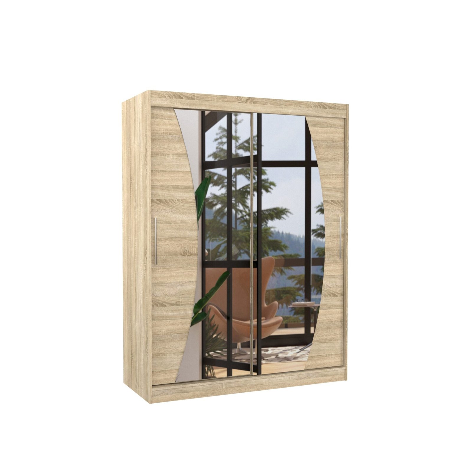 Sliding wardrobe with mirror MODESTO 150 Sonoma ADRK