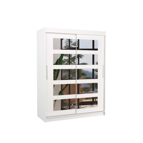 Sliding wardrobe with mirror MURANI 150 white ADRK