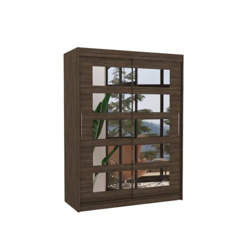Sliding wardrobe with mirror MURANI 150 chocolate color ADRK