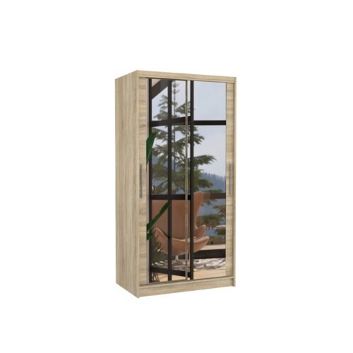Sliding wardrobe with mirror NEVIO 100 Sonoma ADRK