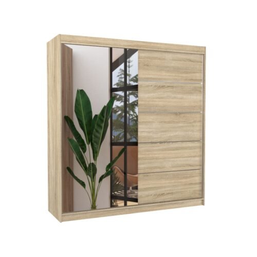Sliding wardrobe with mirror OLIVER 200 Sonoma ADRK
