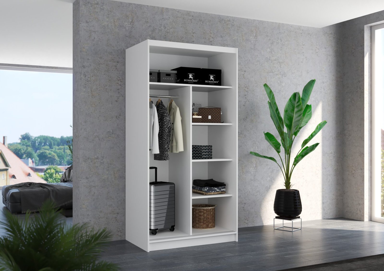 Sliding wardrobe with mirror ORLANDO 100 Sonoma ADRK - Image 3