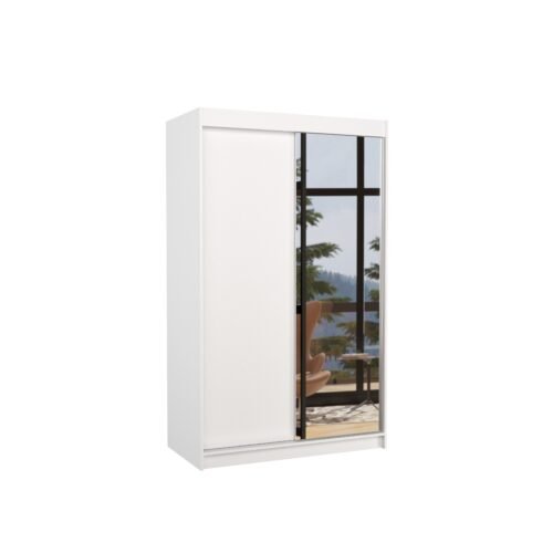 Sliding wardrobe with mirror REWENA 120 white ADRK