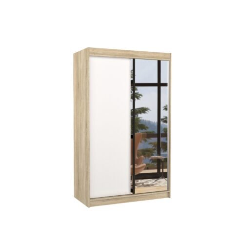 Sliding wardrobe with mirror REWENA 120 Sonoma/White ADRK