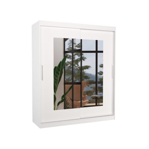 Sliding wardrobe with mirror ROSETTE 180 white ADRK
