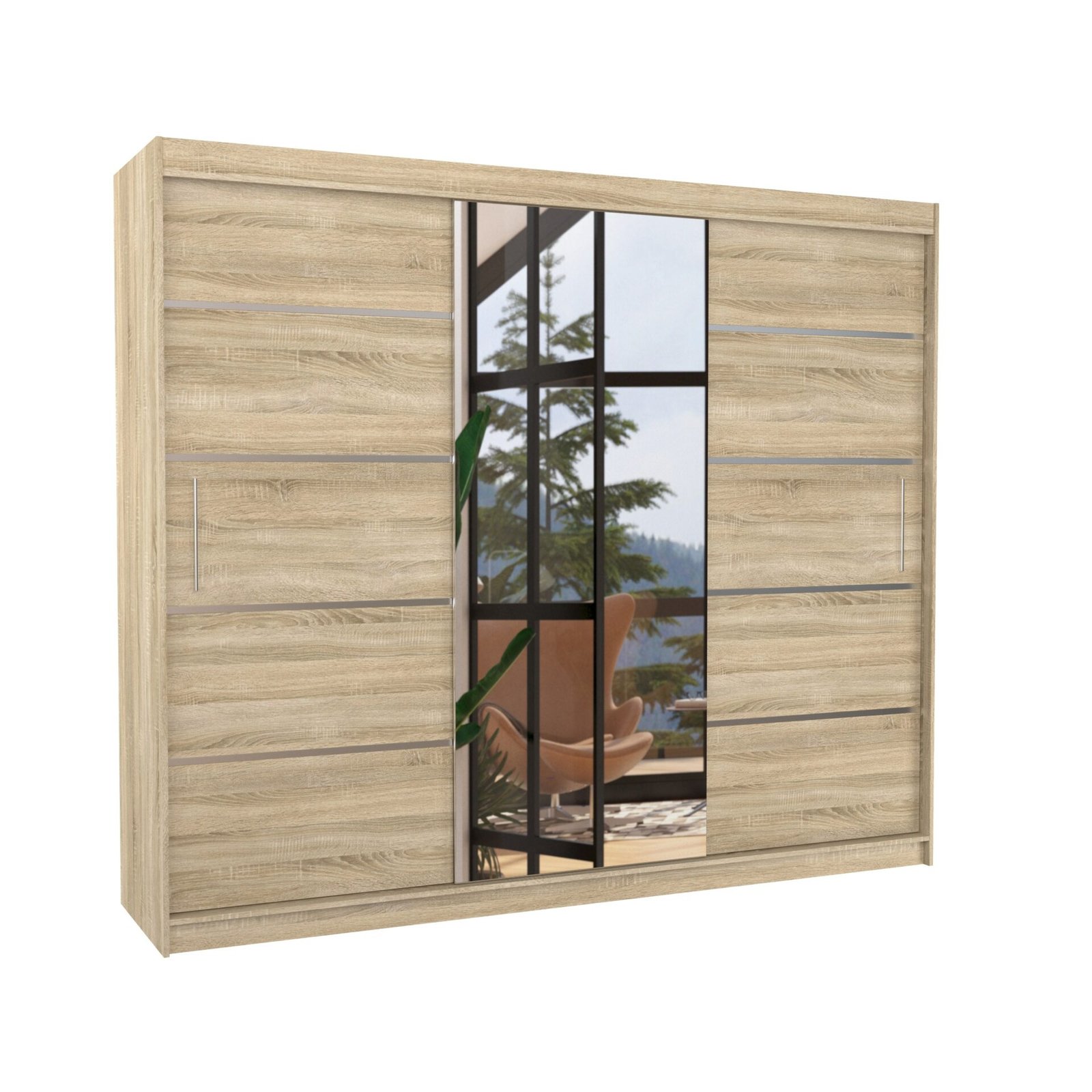 SALTO 250 Sonoma ADRK sliding wardrobe with mirror