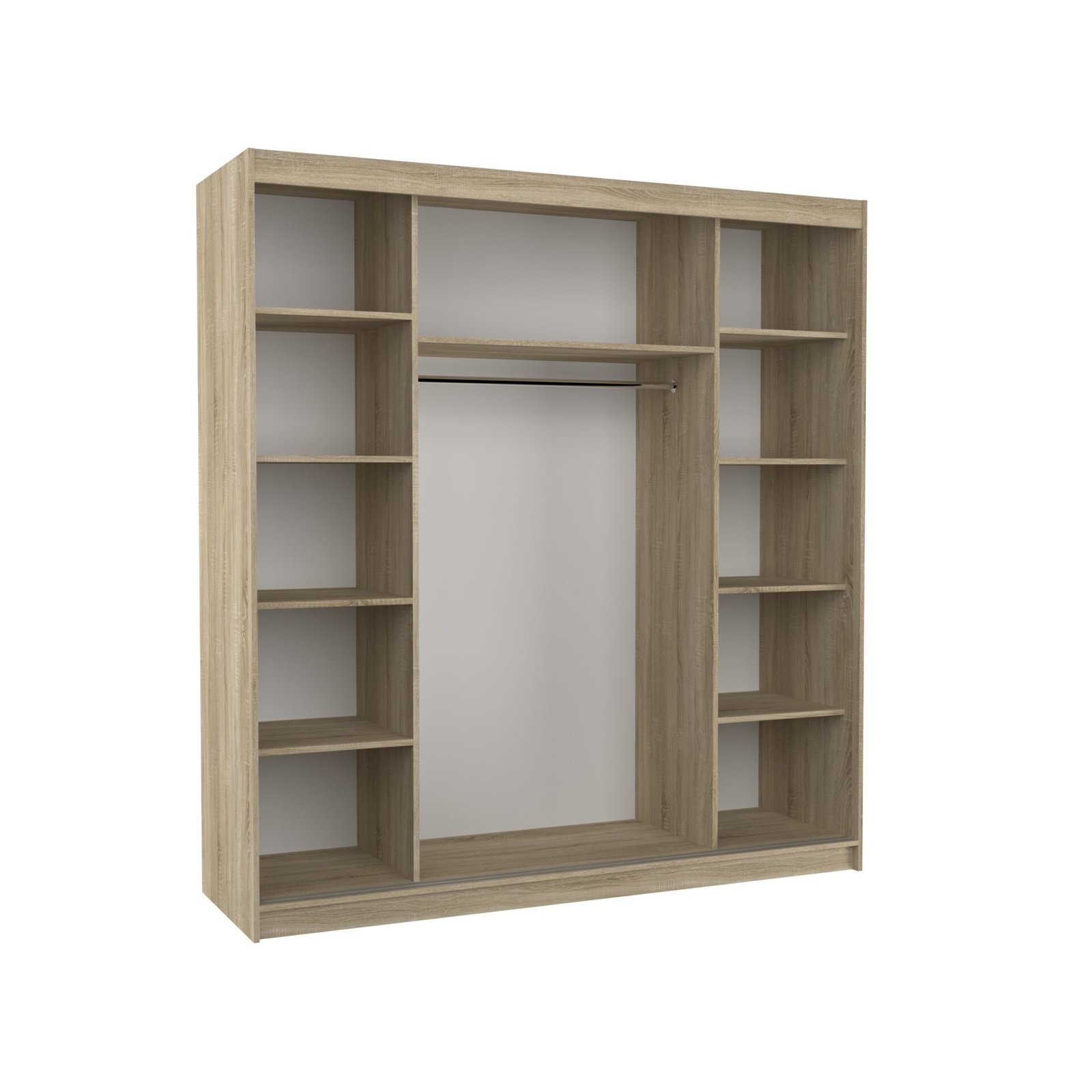 Sliding wardrobe with mirror SANTIAGO 200 black/white ADRK - Image 4