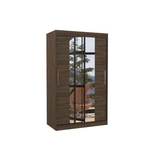 Sliding wardrobe with mirror SANTOS 120 chocolate color ADRK