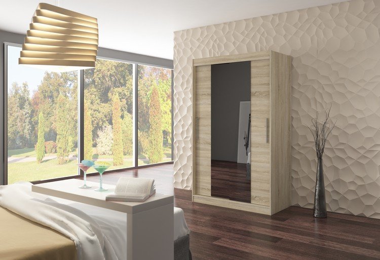 Sliding wardrobe with mirror SANTOS 120 Sonoma ADRK - Image 2