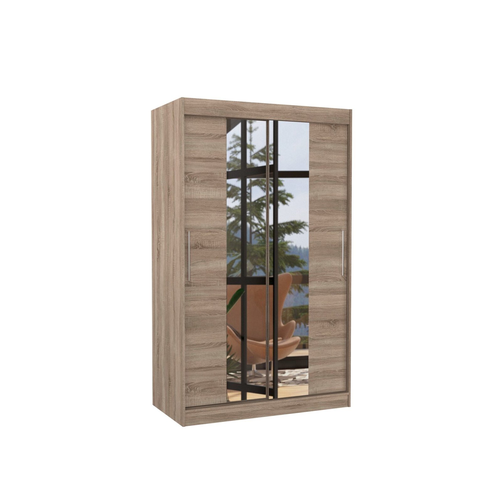 Sliding wardrobe with mirror SANTOS 120 Truffle ADRK