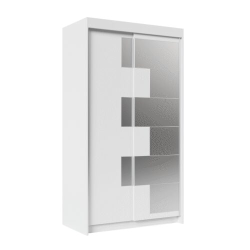 Sliding wardrobe with mirror SHALVA 120 white ADRK
