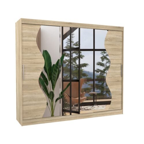 Sliding wardrobe with mirror SHARON 250 Sonoma ADRK