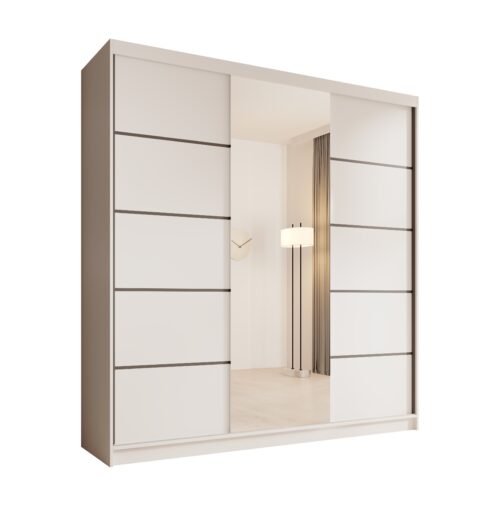 Sonic 200 sliding wardrobe with mirror, white, ADRK