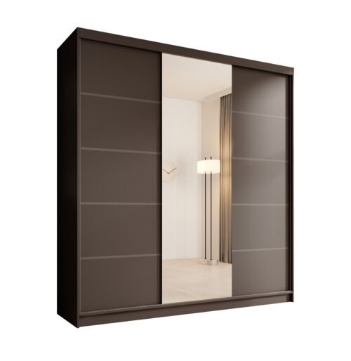Sliding wardrobe with mirror “Sonic 200”, black, ADRK