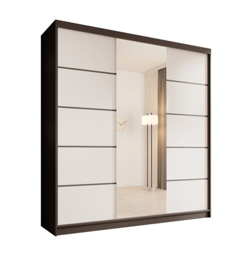 Sonic 200 sliding wardrobe with mirror, black/white, ADRK