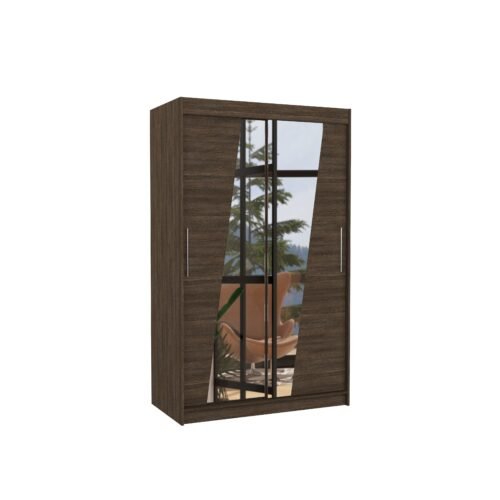 Sliding wardrobe with mirror TEXAS 120 chocolate color ADRK