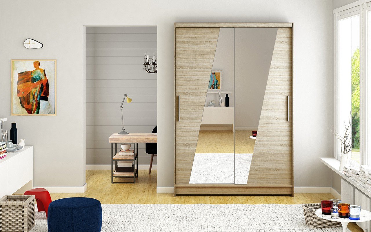 Sliding wardrobe with mirror TEXAS 120 Sonoma ADRK - Image 2