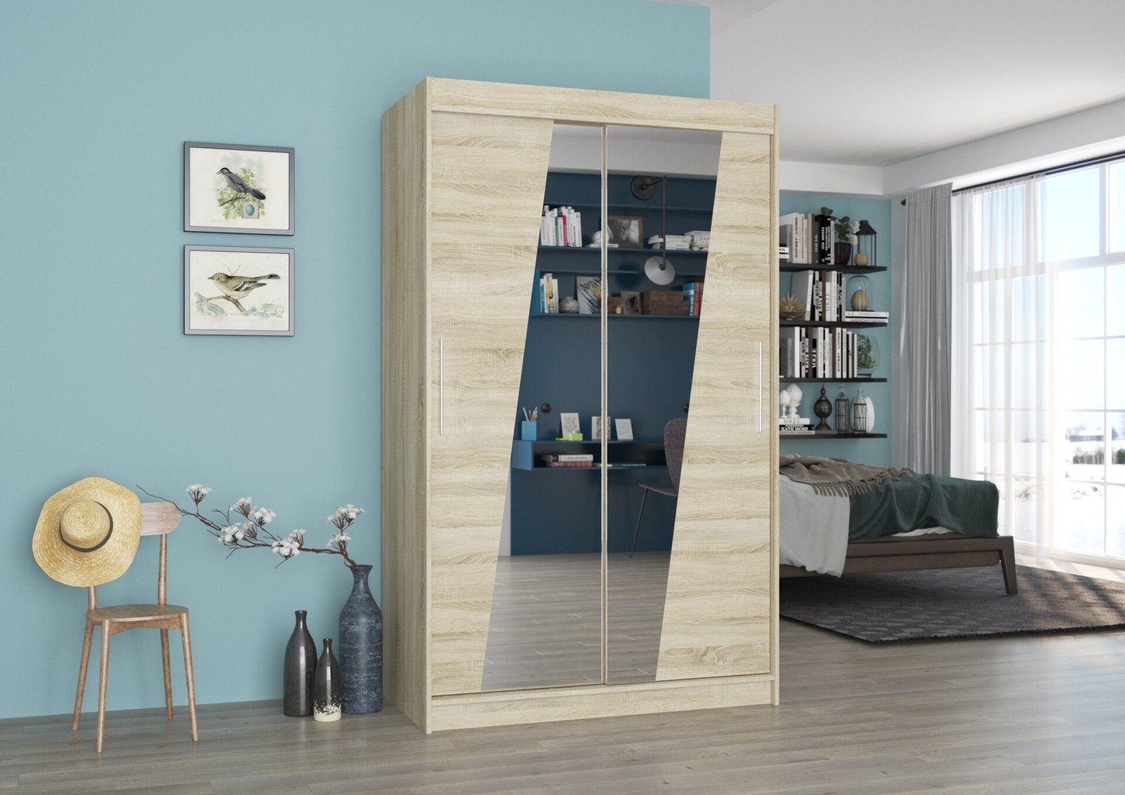 Sliding wardrobe with mirror TEXAS 120 Sonoma ADRK - Image 3