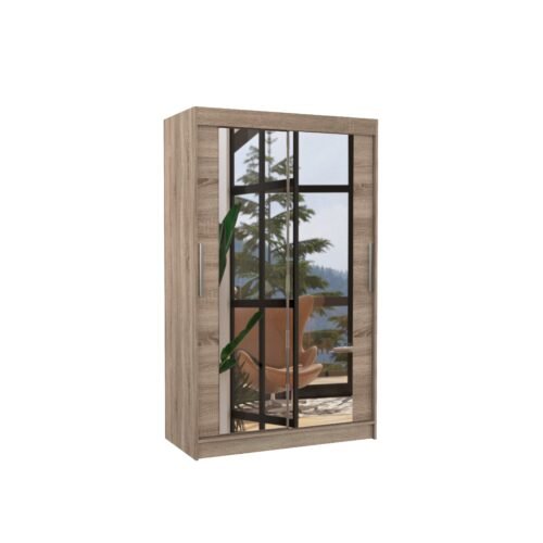 Sliding wardrobe with mirror TIBAGO 120 Truffle ADRK