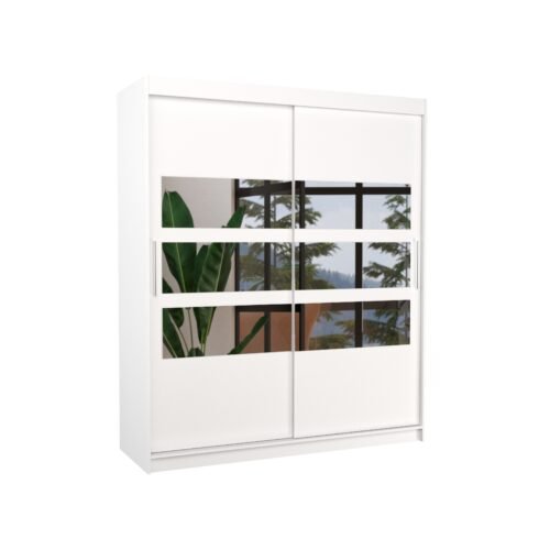 Sliding wardrobe with mirror TOLEDO 180 white ADRK