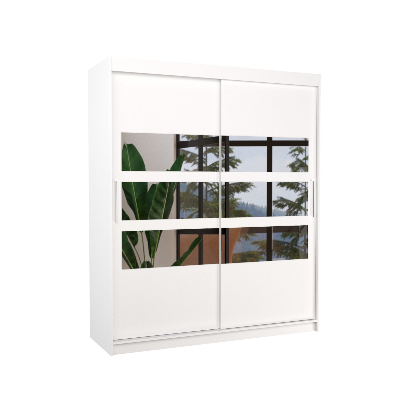 Sliding wardrobe with mirror TOLEDO 180 white ADRK