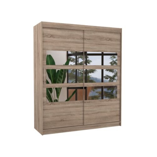 TOLEDO 180 Truffle ADRK sliding wardrobe with mirror