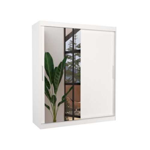 Sliding wardrobe with mirror TOM 180 white ADRK