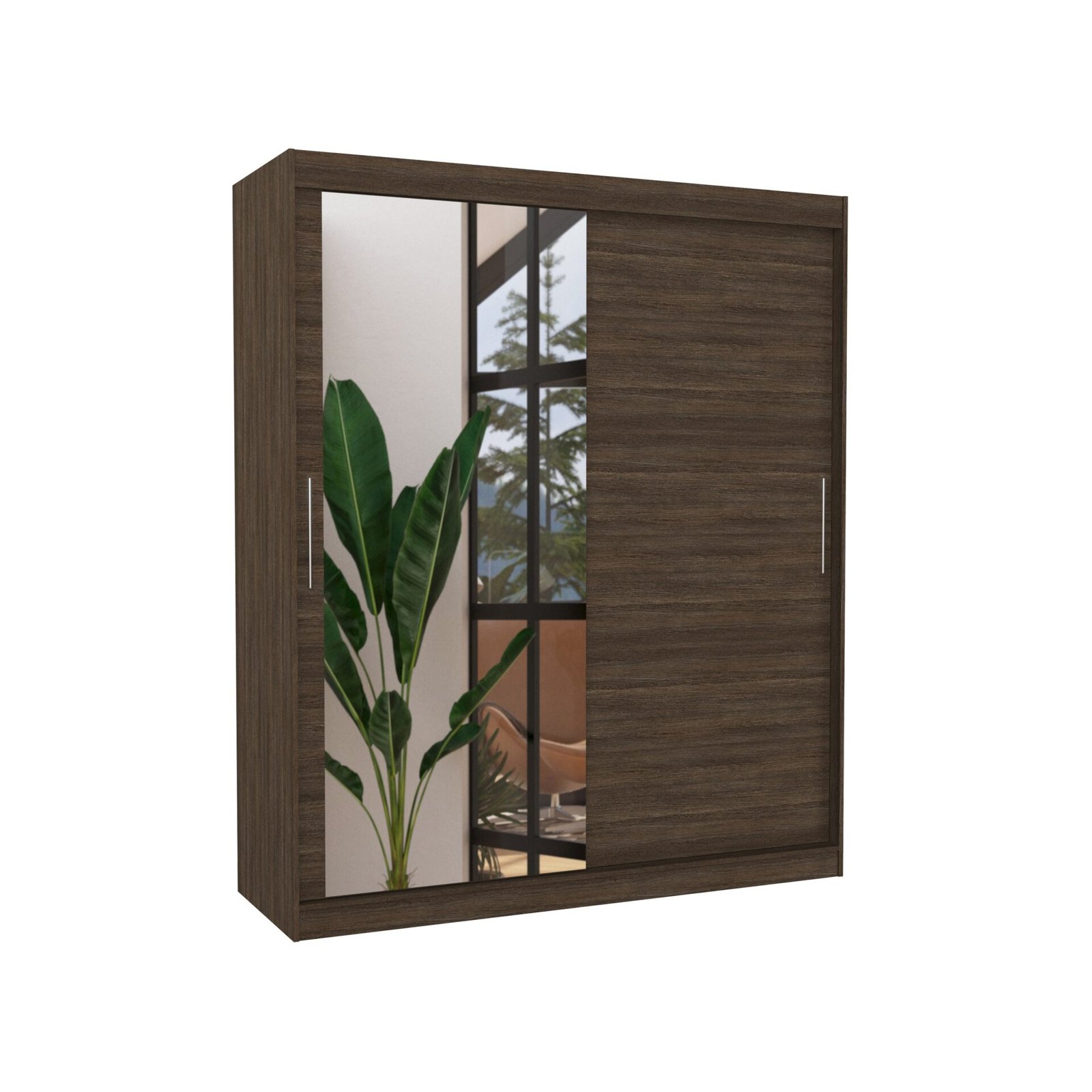 Sliding wardrobe with mirror TOM 180 chocolate color ADRK