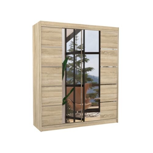 Sliding wardrobe with mirror TRAVES 180 Sonoma ADRK