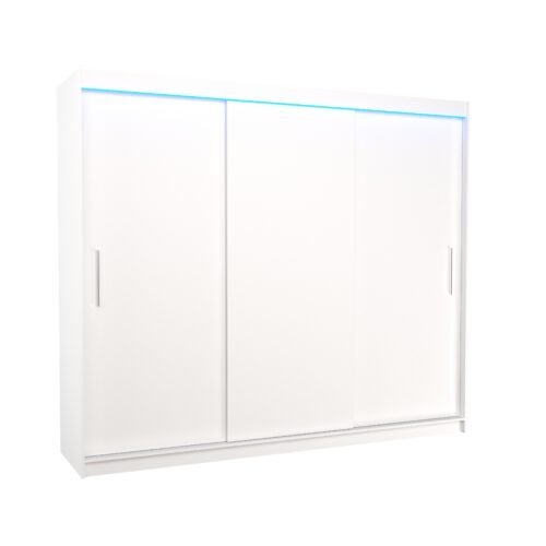 Sliding wardrobe with LED lighting ANTOS 250 white ADRK
