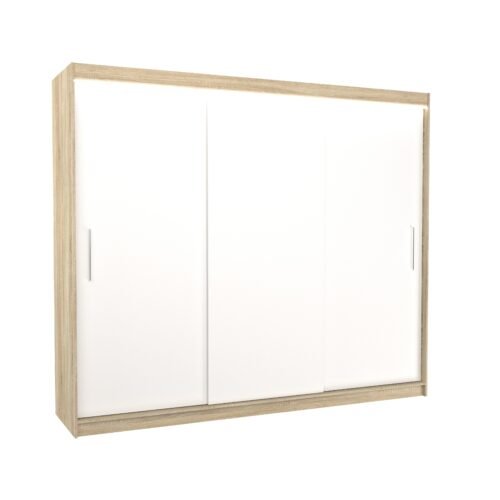 Sliding wardrobe with LED lighting ANTOS 250 Sonoma/White ADRK