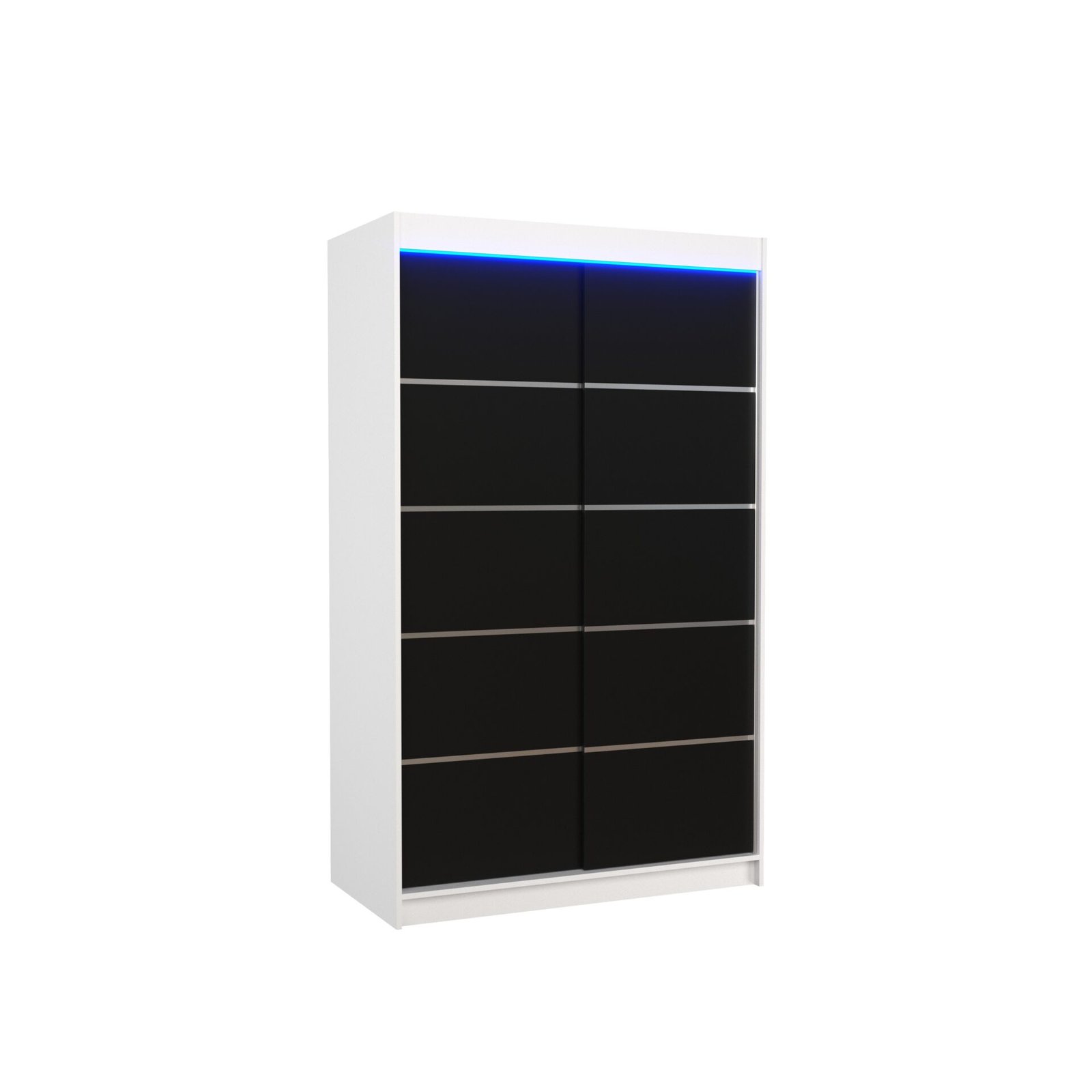 Sliding wardrobe with LED lighting BENISSO 120 white/black ADRK
