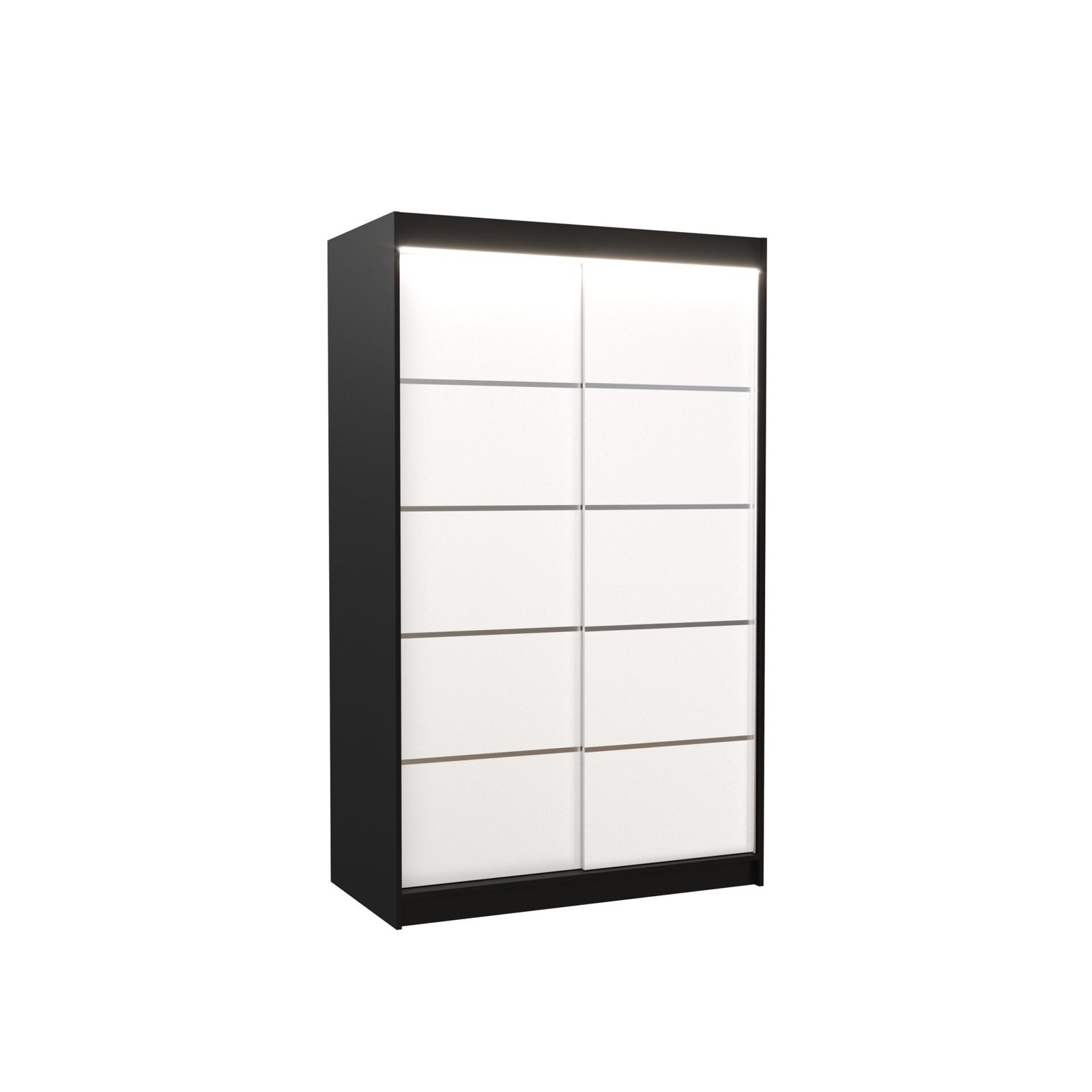 BENISSO 120 black/white ADRK sliding wardrobe with LED lighting