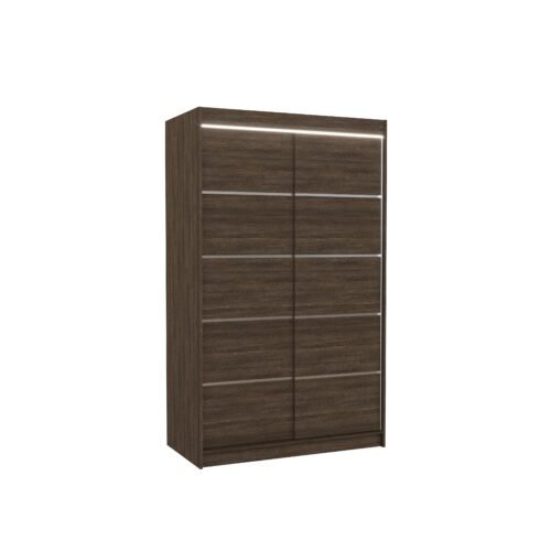 BENISSO 120 chocolate color ADRK sliding wardrobe with LED lighting