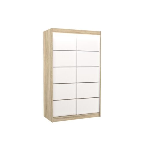 Sliding wardrobe with LED lighting BENISSO 120 Sonoma/White ADRK