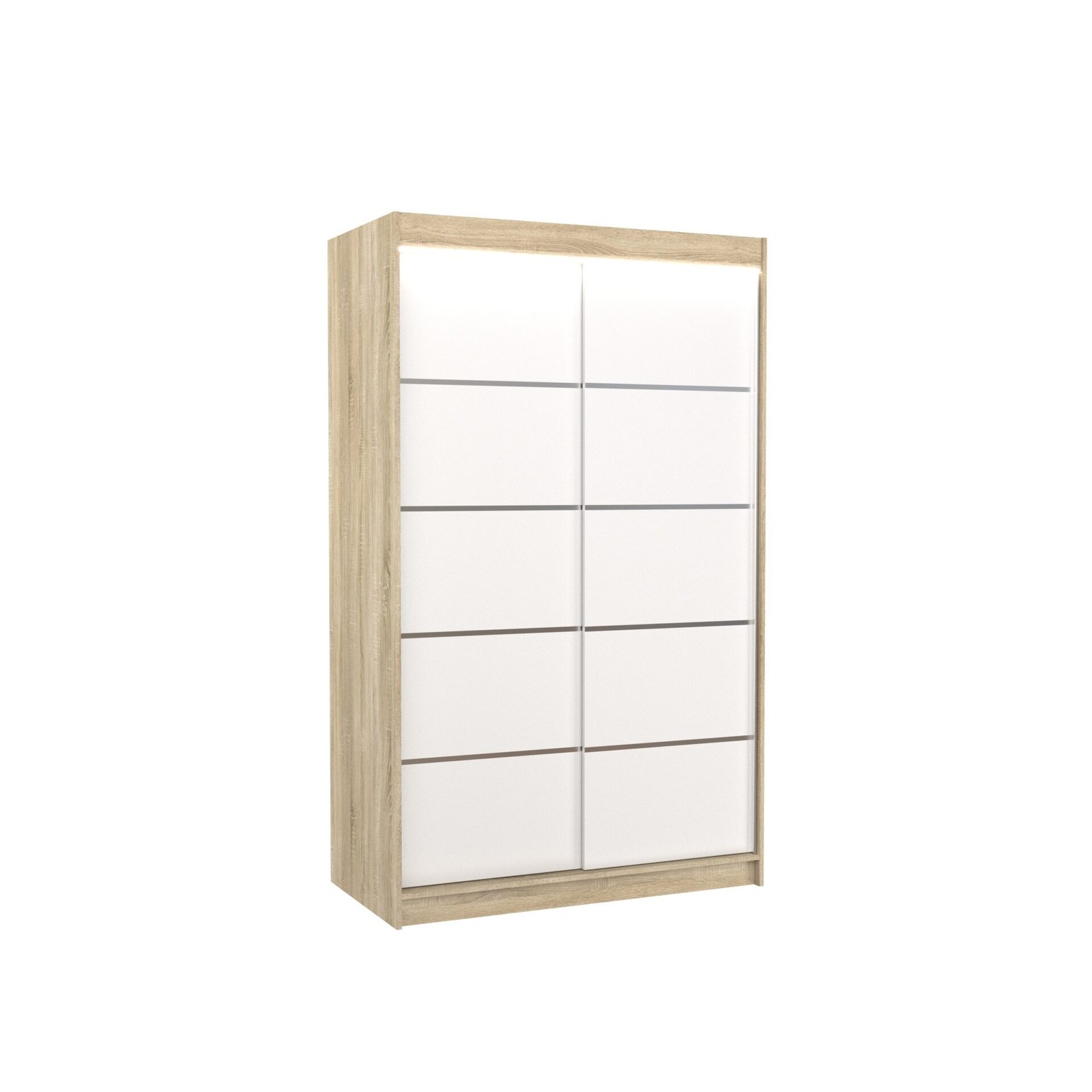 Sliding wardrobe with LED lighting BENISSO 120 Sonoma/White ADRK