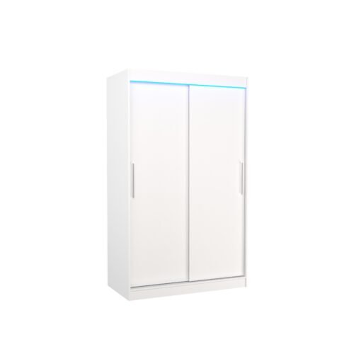 Sliding wardrobe with LED lighting COLLIN 120 white ADRK