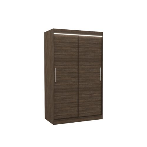 Sliding wardrobe with LED lighting COLLIN 120 Chocolate ADRK