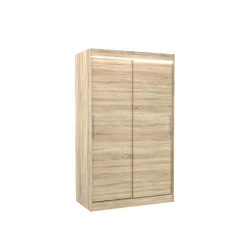 Sliding wardrobe with LED lighting COLLIN 120 Sonoma ADRK