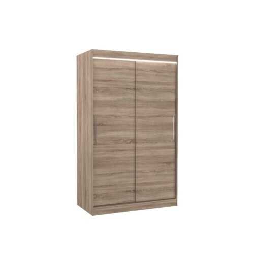 Sliding wardrobe with LED lighting COLLIN 120 Truffle ADRK